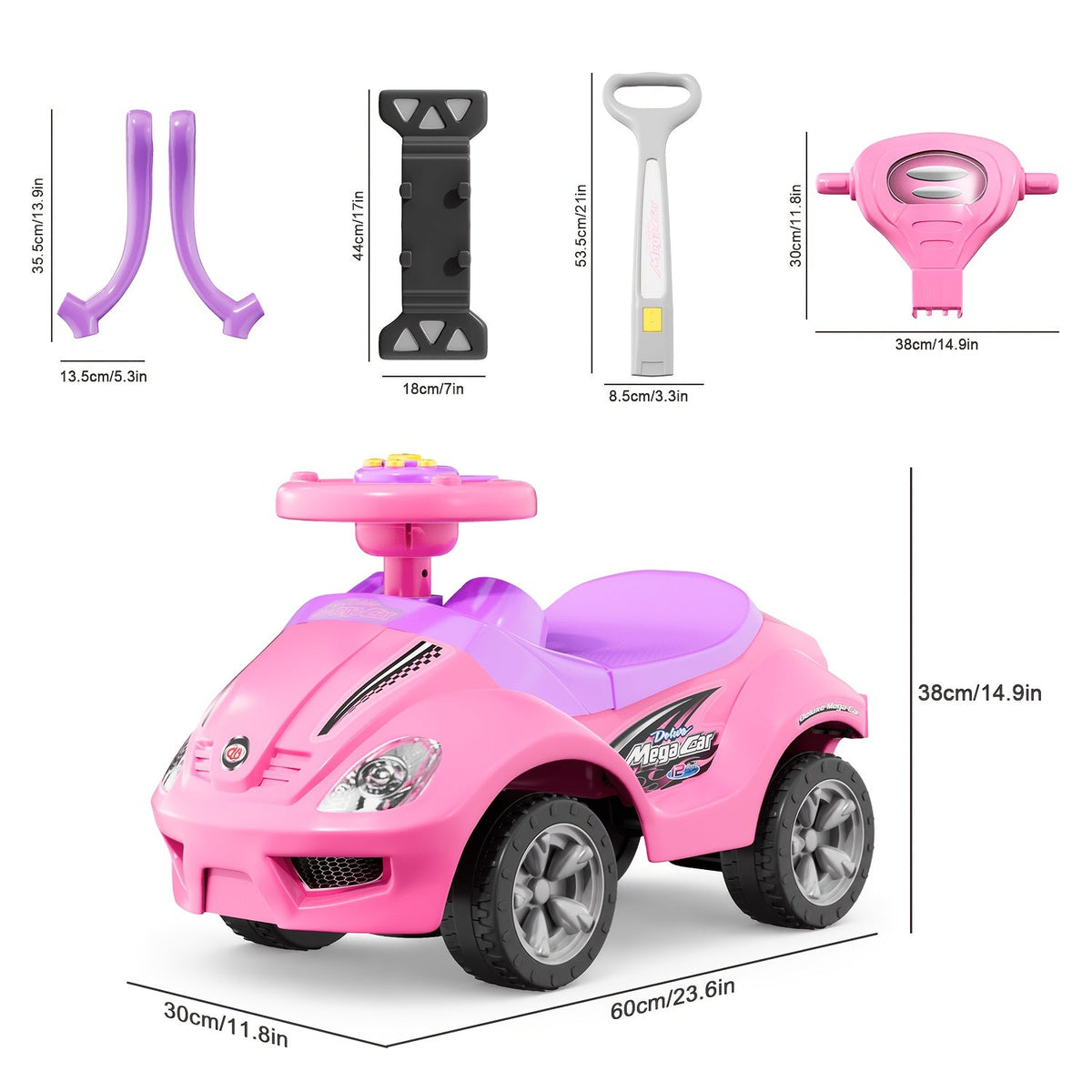 Kids' Ride-On Toy – 3-in-1 Kids Ride-On Push Car - Ride-on, walker and push-cart modes with – main product image