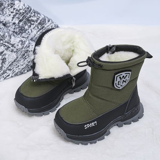 Kids' Snow Boots - Non-Slip Sole & Plush Lined – Black option – main product image