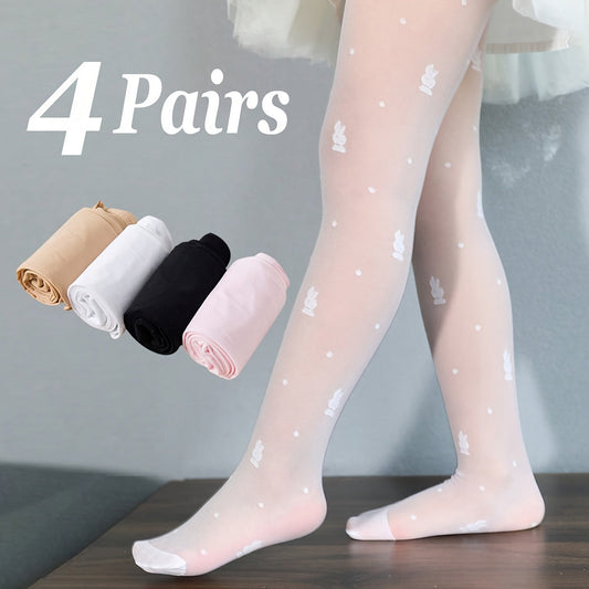 Kids' Solid Color Pantyhose - 4-Piece Pack – main product image