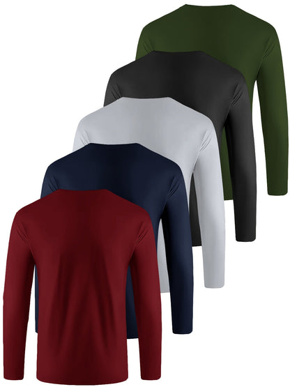 Kinglaman 5pcs Men'S Quick Dry Long Sleeve T Shirts for Casual Workouts with – view 7