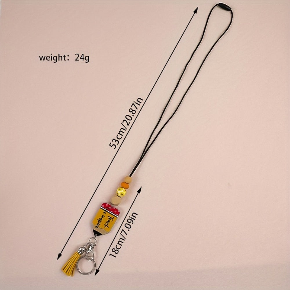 Lanyards & ID Holders - Lanyard Keychain ID Badge Holder 4pcs Apple Acrylic Neck Strap with - product detail view 2