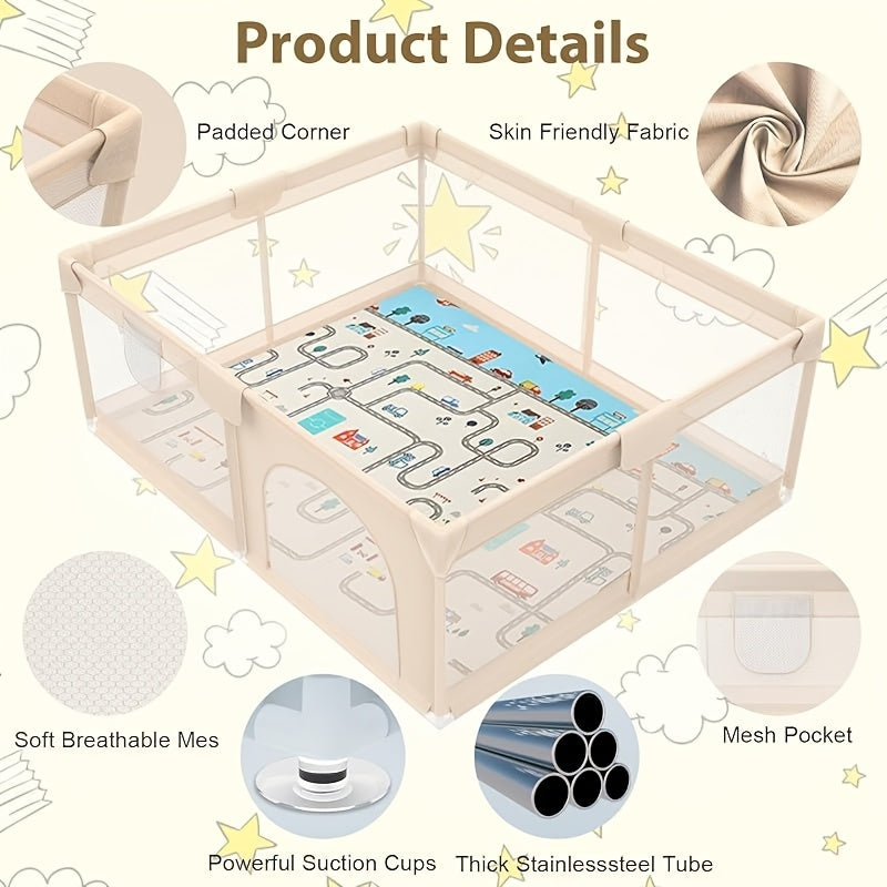 Large Breathable Mesh Baby Play Yard - Indoor and Outdoor Activity Space – view 5