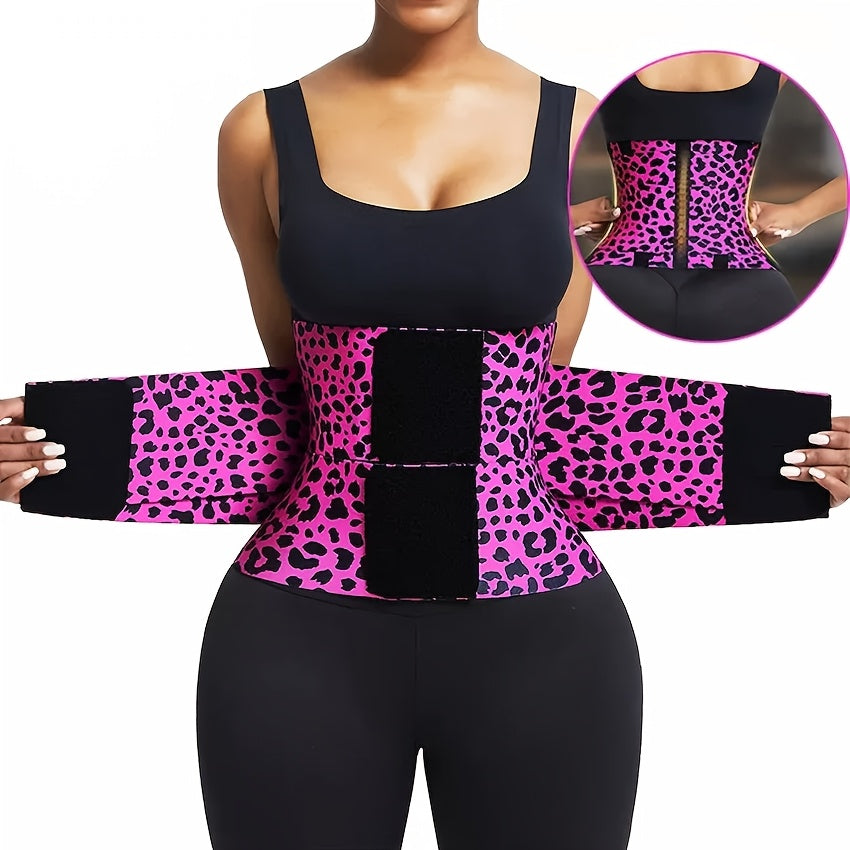 Leopard Print High Compression Back Support Waist Trainer Belt Gym Waist Cincher – main product image
