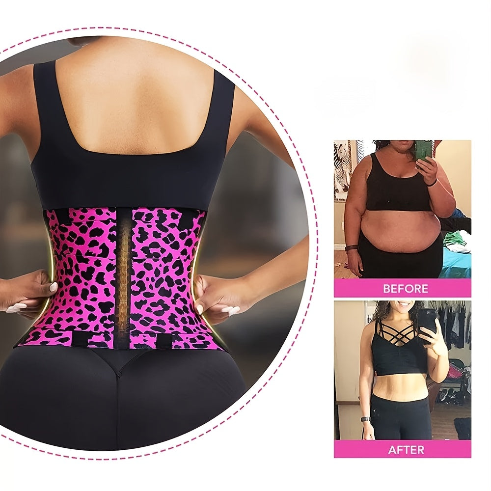 Leopard Print High Compression Back Support Waist Trainer Belt Gym Waist Cincher – view 6