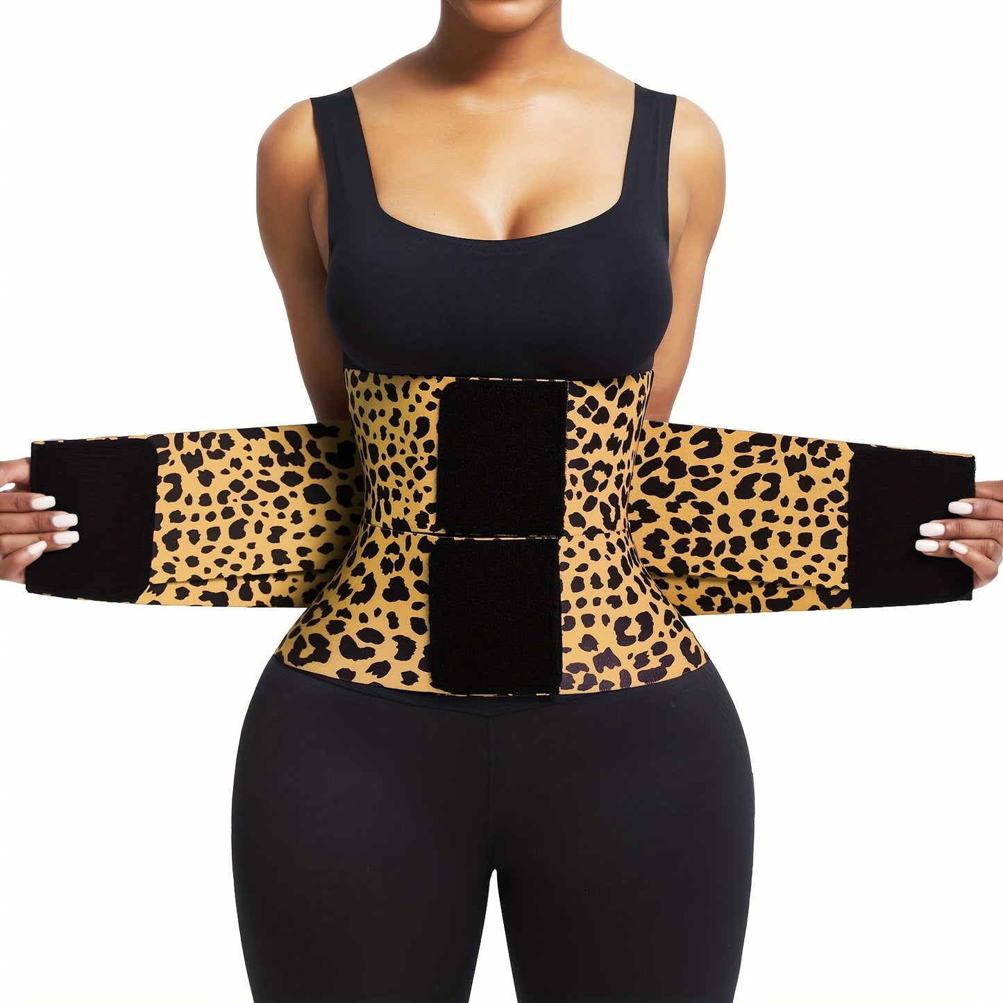 Leopard Print High Compression Back Support Waist Trainer Belt Gym Waist Cincher – view 7