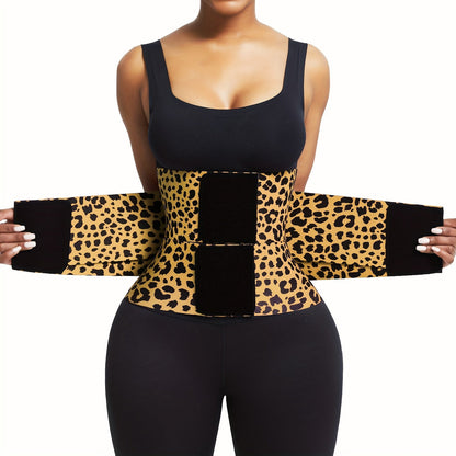 Leopard Print High Compression Back Support Waist Trainer Belt Gym Waist Cincher – view 7