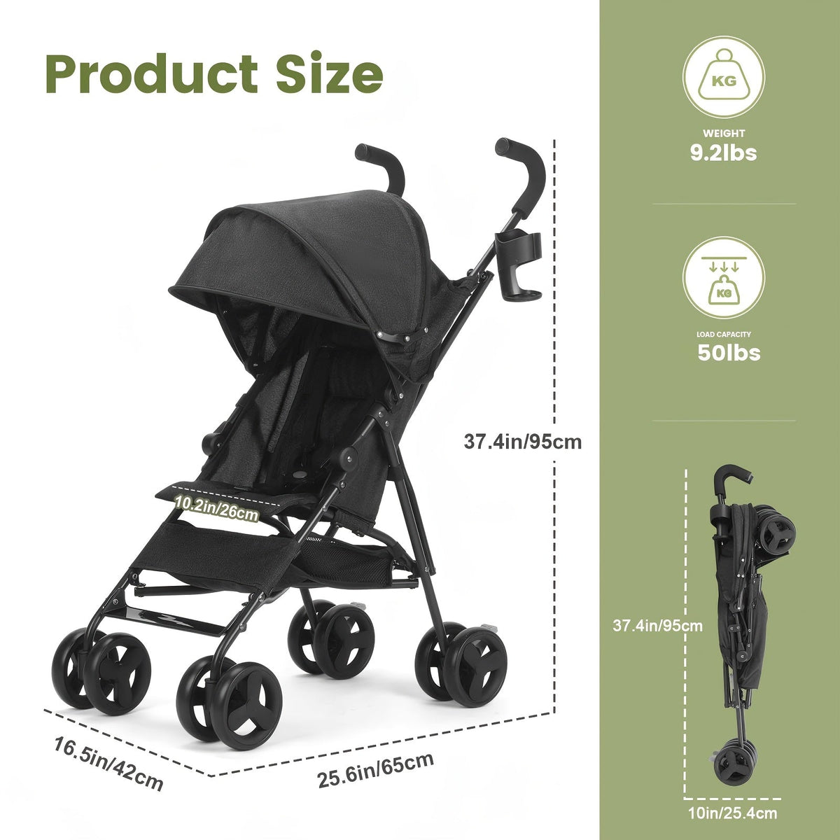 Lightweight Baby Travel Stroller - Compact Fold – view 2