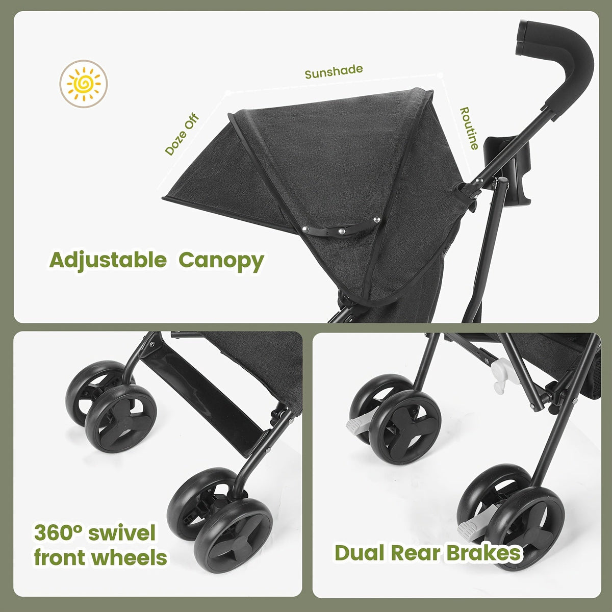 Lightweight Baby Travel Stroller - Compact Fold – view 9