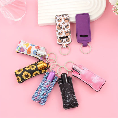 Makeup Bag Accessories - Lipstick Holder Keychain Bulk 21pcs Neoprene Lip Gloss Pouch with Metal - product detail view 5
