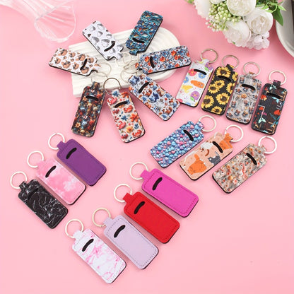 Makeup Bag Accessories - Lipstick Holder Keychain Bulk 21pcs Neoprene Lip Gloss Pouch with Metal - product detail view 7