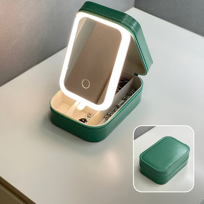 Makeup Bag - Travel with LED Mirror Jewelry Box Portable Rechargeable 3 Color - product detail view 20