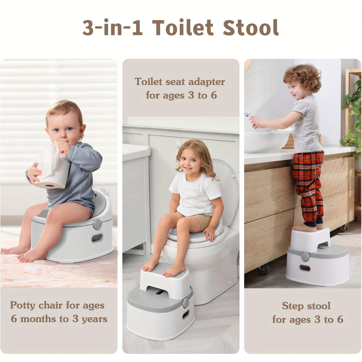 Maternity Potty Training Kit – 3-in-1 Potty Training Toilet - Seat and Step Stool – view 2