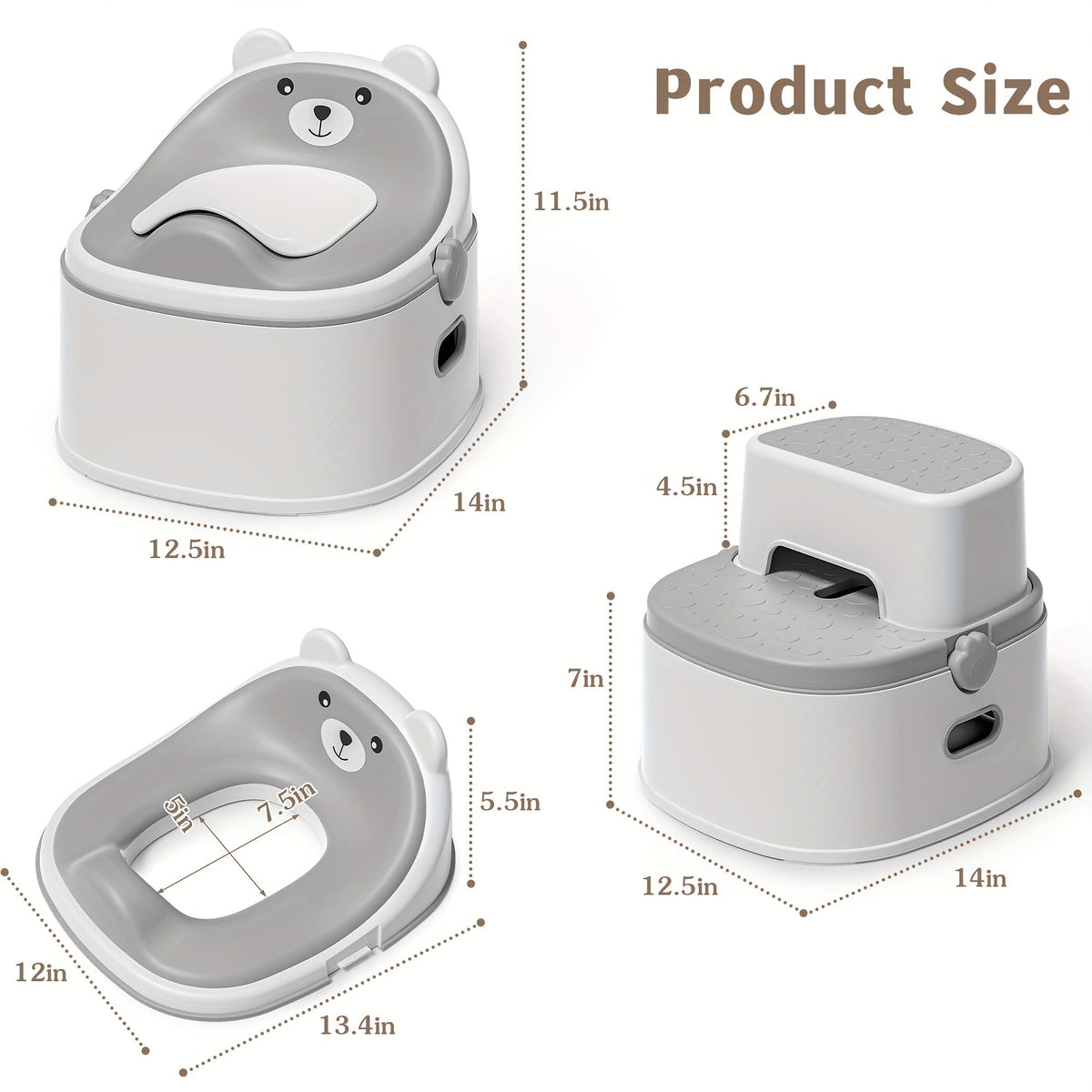 Maternity Potty Training Kit – 3-in-1 Potty Training Toilet - Seat and Step Stool – view 4
