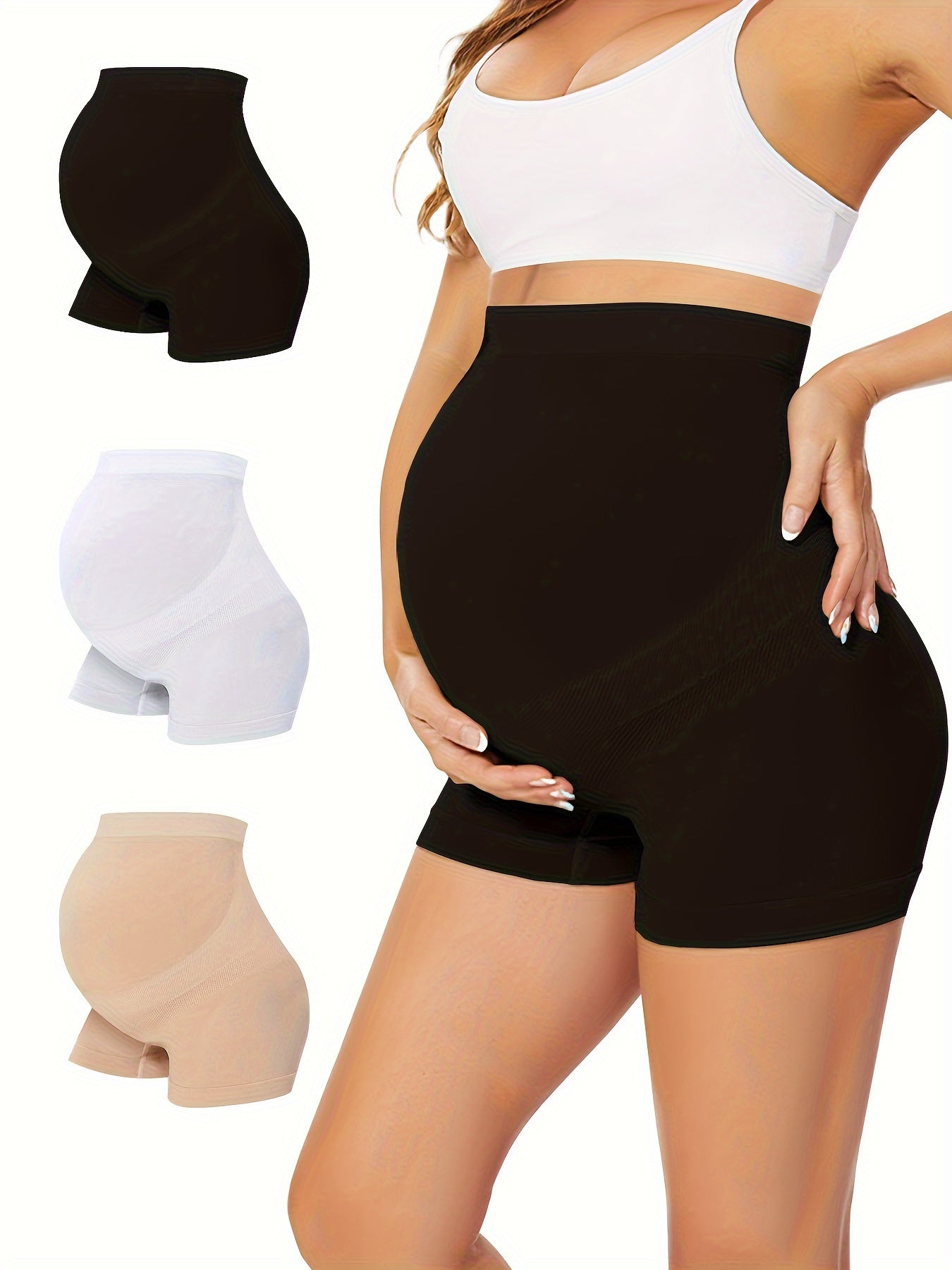 Maternity Seamless Leggings 3-Pack - High Waist Belly Support detail view