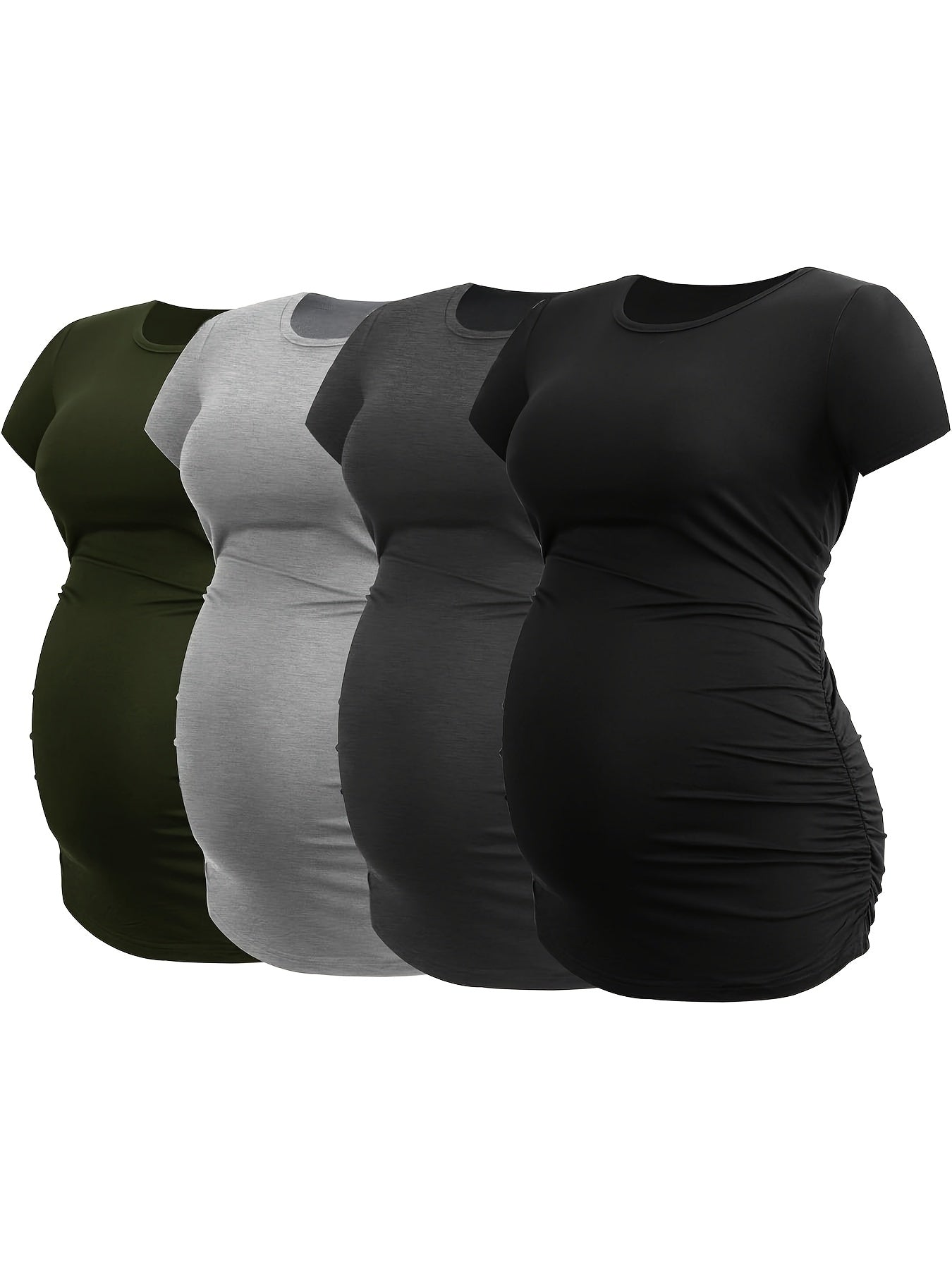 Maternity Top 4-Pack - Short-Sleeve Pregnancy Shirts – Black option – view 4