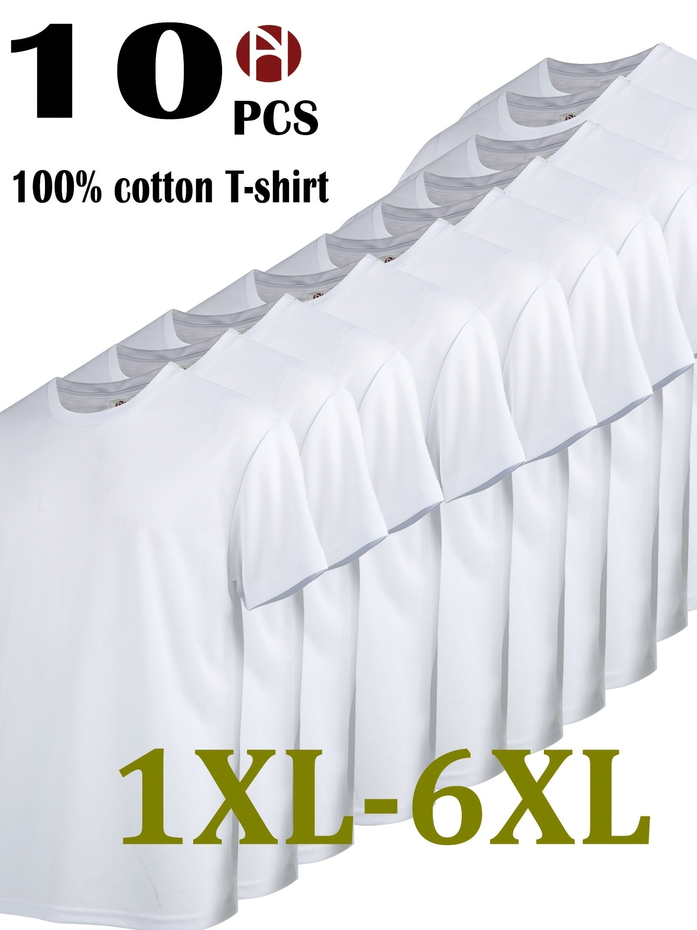 Men's 10-Pack Plus Size Sports T-Shirts - Solid Color Value Pack – view 3