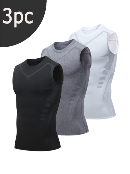 Men's 3-Pack Compression Tank Tops - Quick-Dry Sleeveless Base Layer – view 19