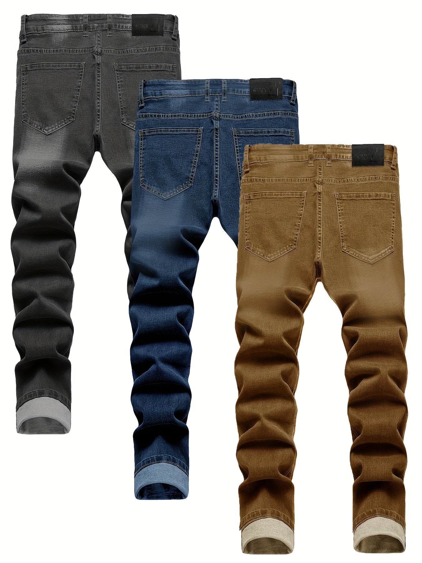 Men's 3-Pack Slim-Fit Stretch Jeans - Multi-Color Denim Value Set – view 3