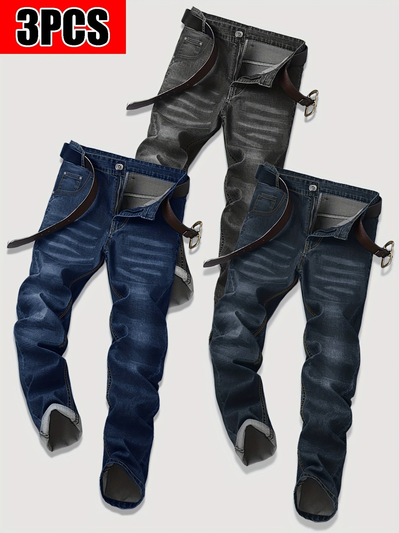 Men's 3-Pack Slim-Fit Stretch Jeans - Multi-Color Denim Value Set – view 14