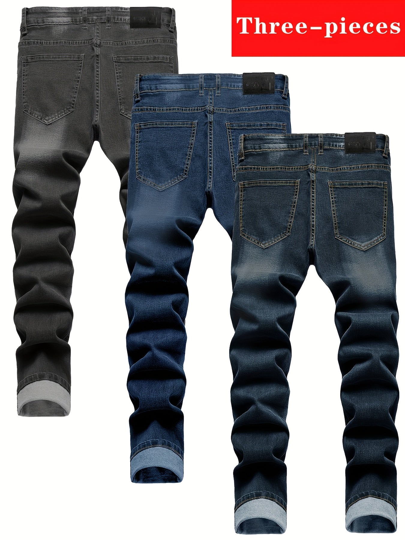 Men's 3-Pack Slim-Fit Stretch Jeans - Multi-Color Denim Value Set – view 15