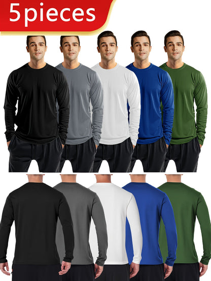 Men's 5-Pack Quick-Dry Long Sleeve Shirts - Breathable Mesh Fabric – view 9