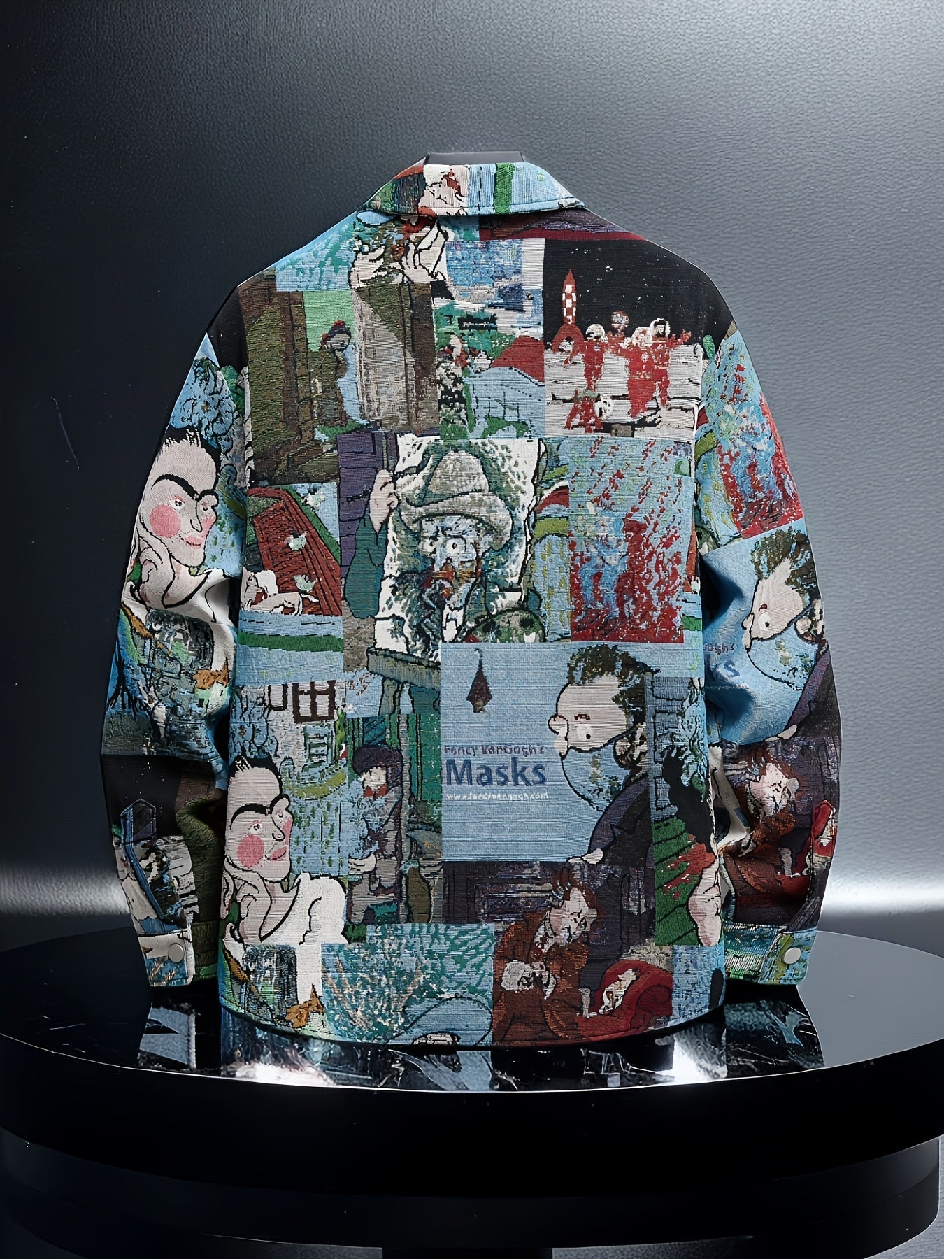 Men's Art Print Slim Fit Long Sleeve Dress Shirt - Stretch – view 5