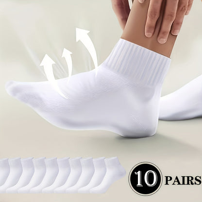 Men's Athletic Ankle Socks - 10-Pair Pack – White option – view 2