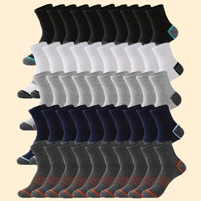 Men's Athletic Crew Socks - 50-Pair Pack – 6-Color Selection – main product image