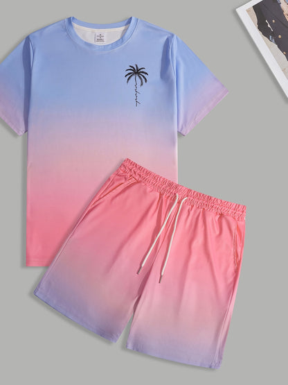 Men's Athletic Shirt and Shorts Set - All-Over Print Summer Style – view 4