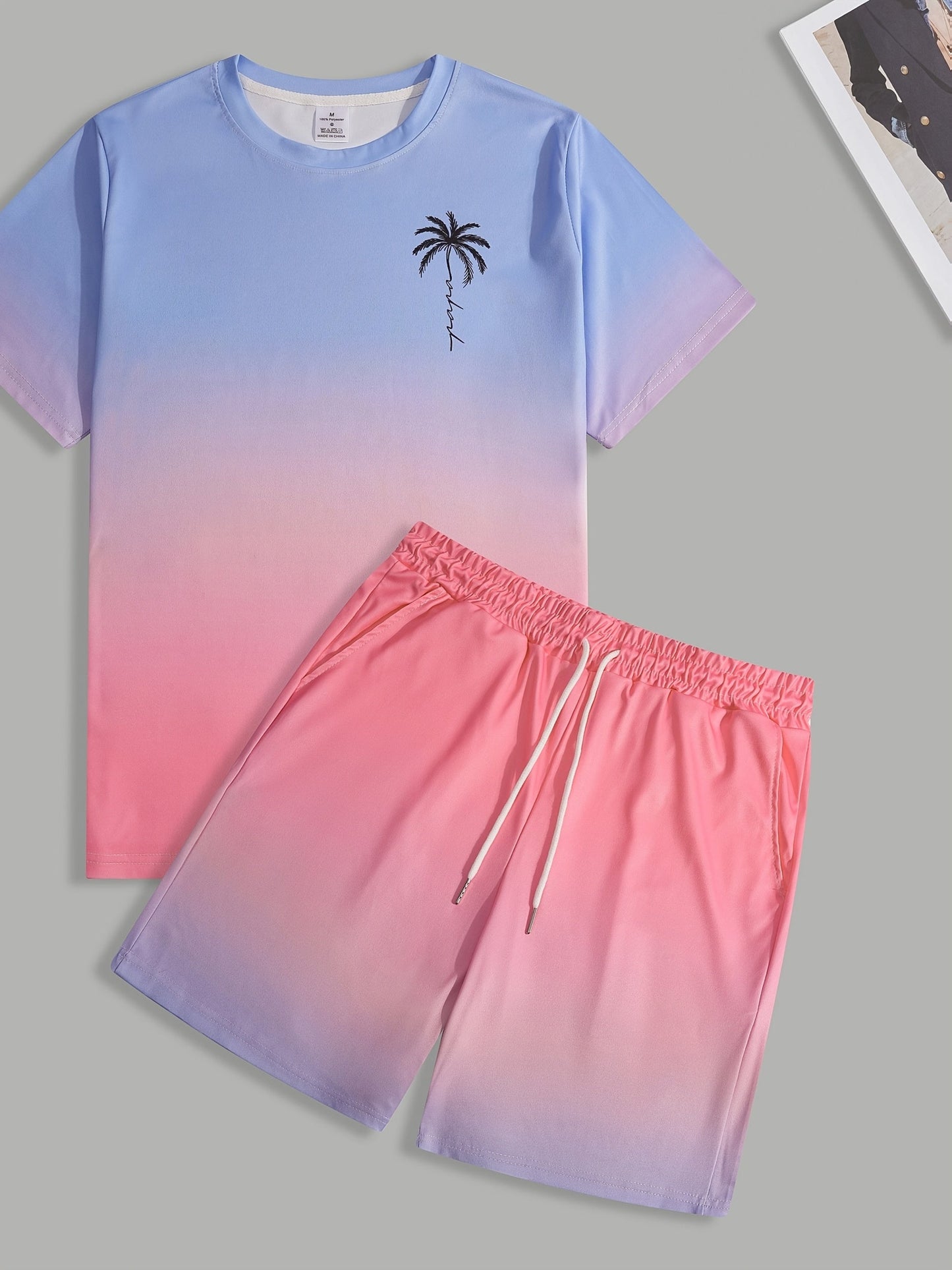 Men's Athletic Shirt and Shorts Set - All-Over Print Summer Style – view 17