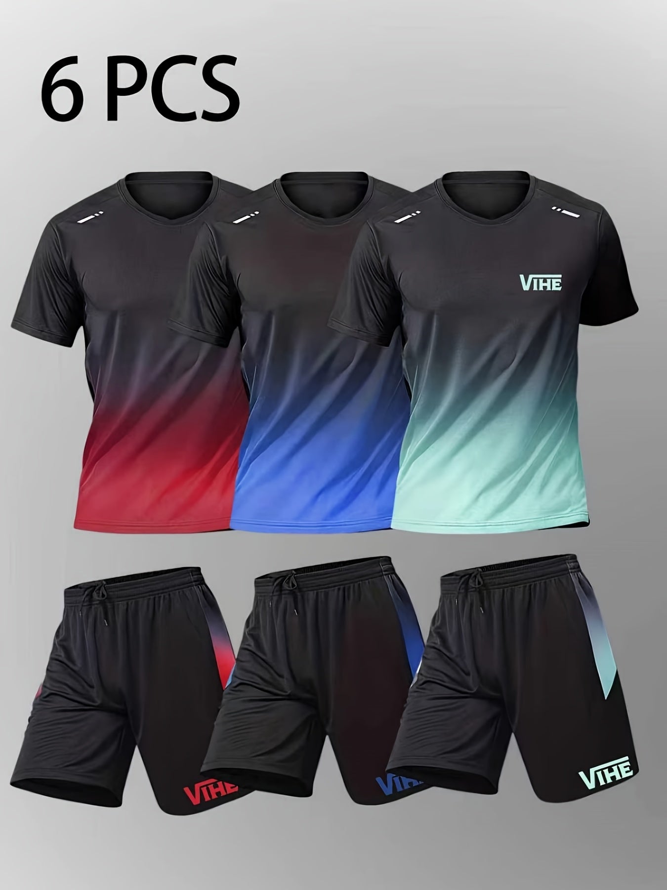 Men's Athletic Shirt and Shorts Set - Geometric Print – view 9