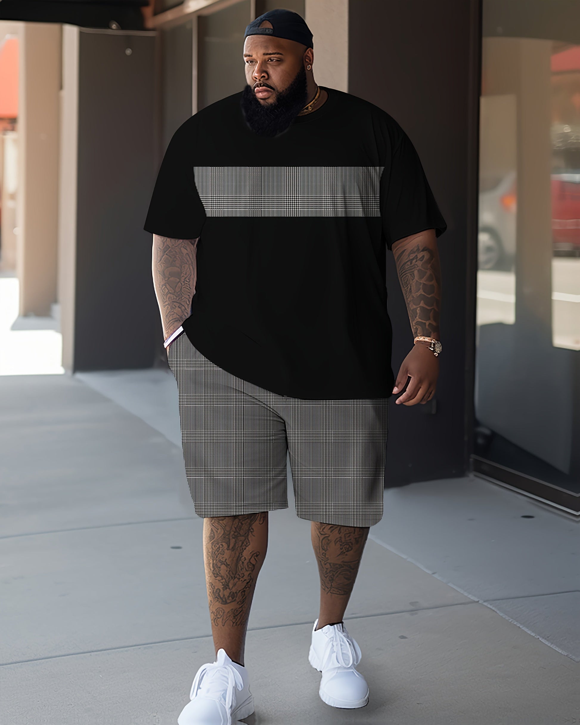 Men's Athletic Shirt and Shorts Set - Plaid – view 6