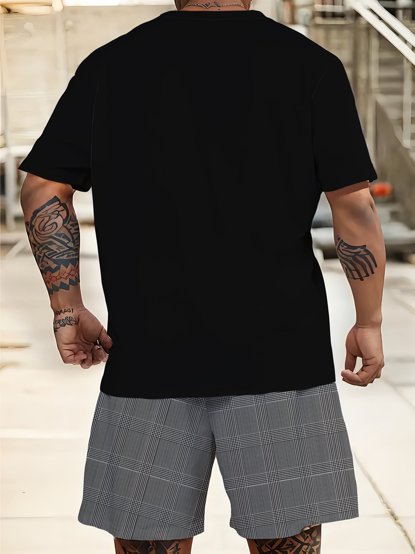 Men's Athletic Shirt and Shorts Set - Plaid – view 11