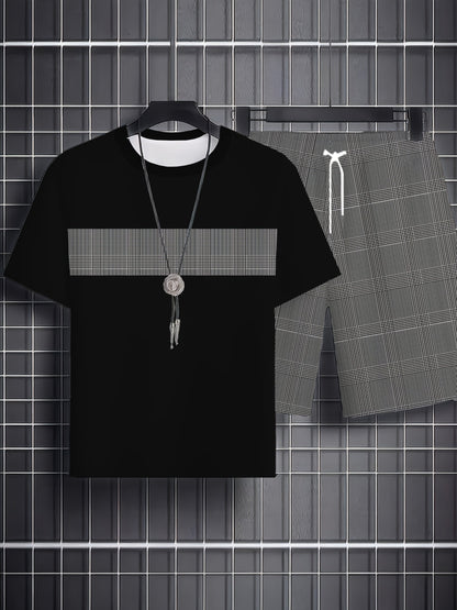 Men's Athletic Shirt and Shorts Set - Plaid – view 12