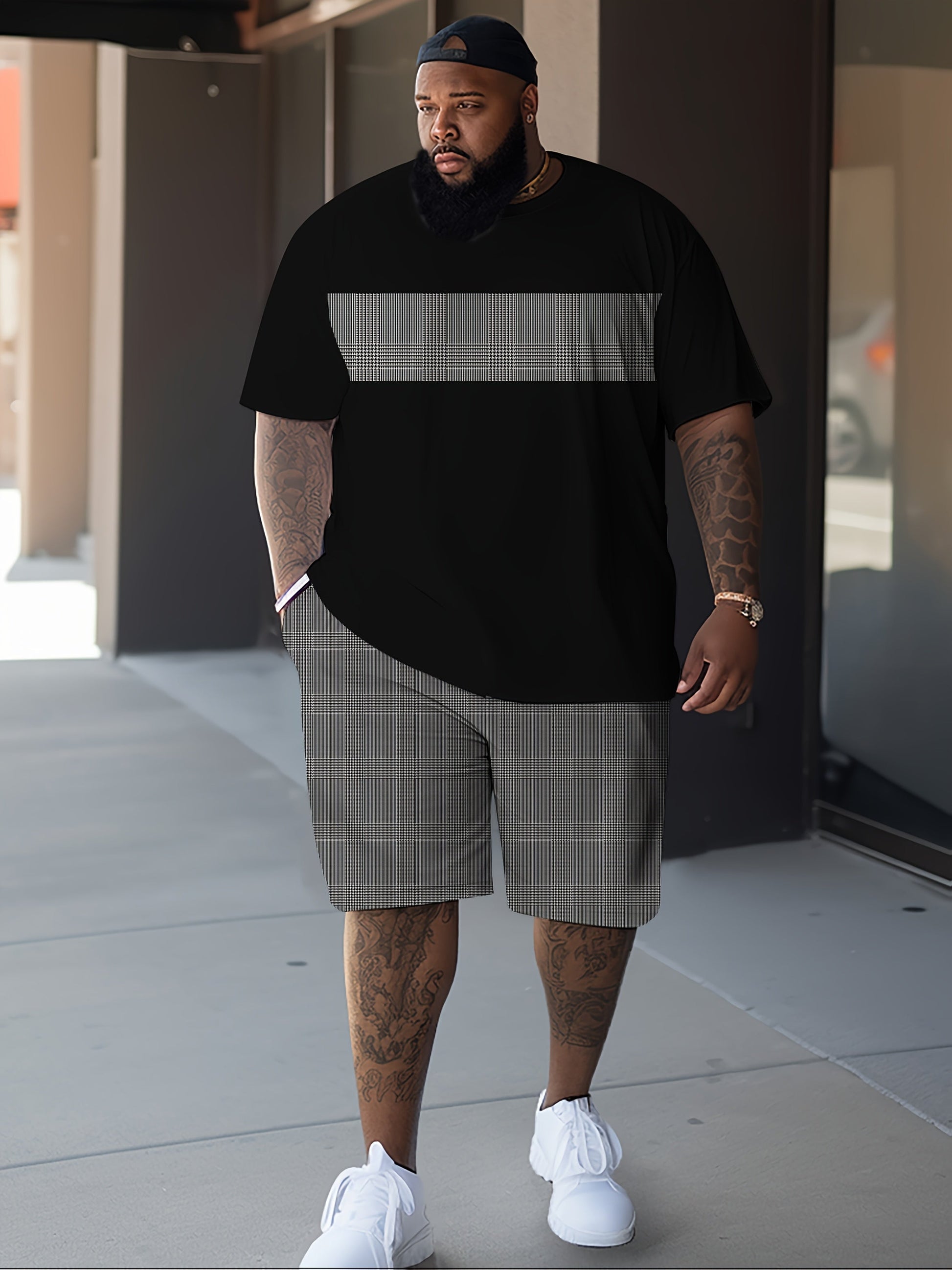 Men's Athletic Shirt and Shorts Set - Plaid – view 14