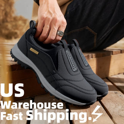 Men's Athletic Shoes - Breathable Comfort & Slip-On Ease – Black / Blue – main product image