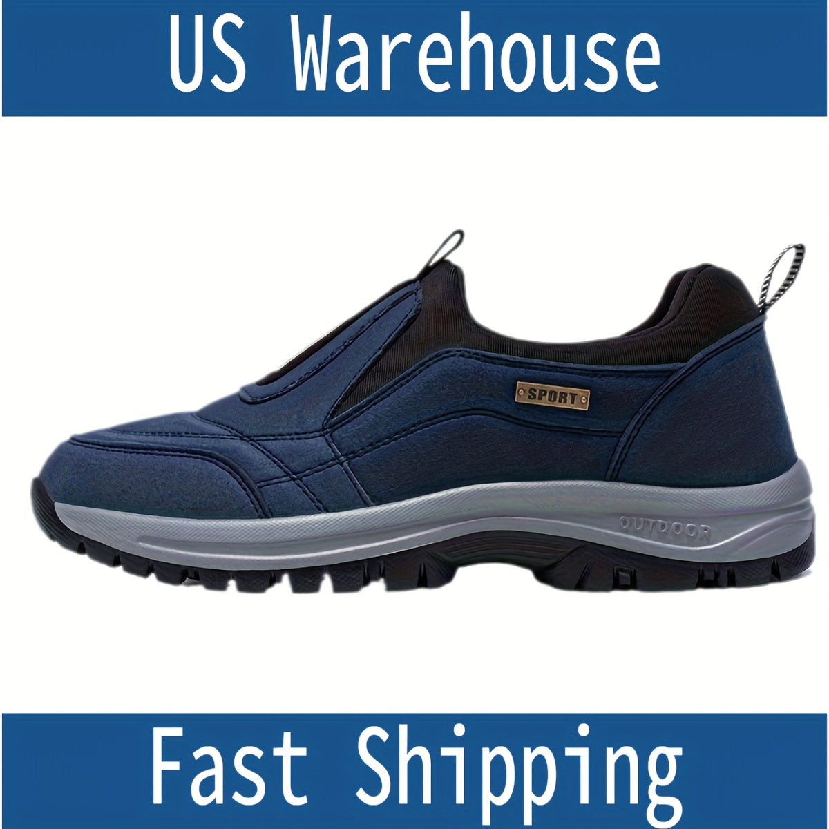 Men's Athletic Shoes - Breathable Comfort & Slip-On Ease – Black / Blue – view 4