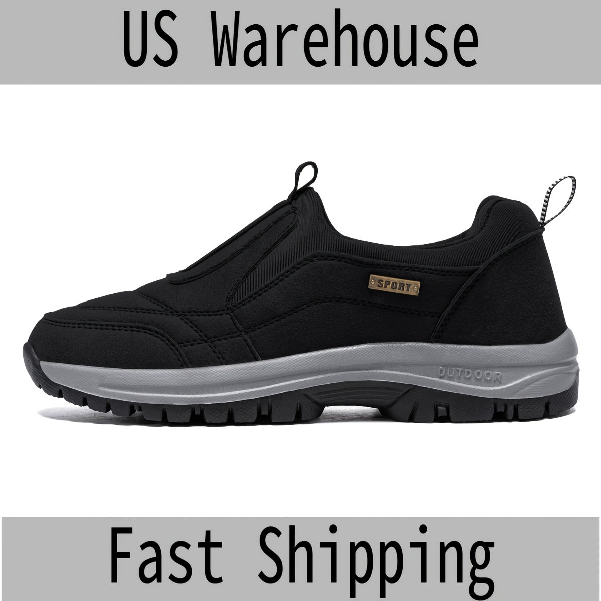Men's Athletic Shoes - Breathable Comfort & Slip-On Ease – Black / Blue – Black option – view 2