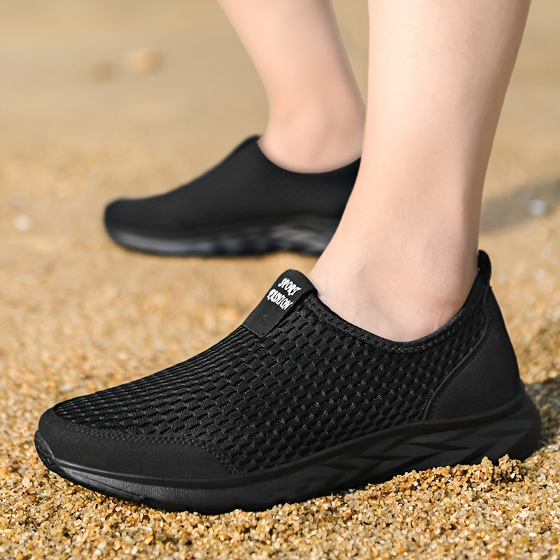 Men's Athletic Shoes - Everyday Comfort & Durable Sole – Black White – view 2