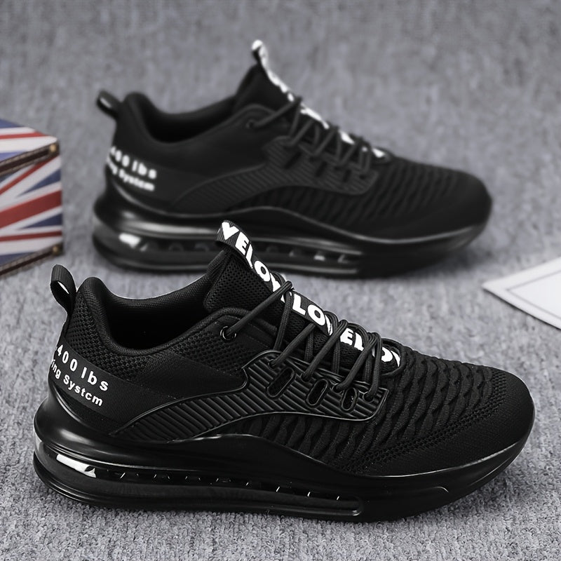 Men's Athletic Shoes - Lace-Up Design – Black / White – view 2