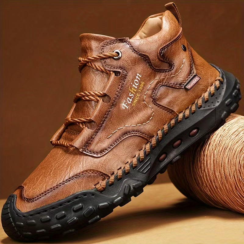 Men's Athletic Shoes - Non-Slip Sole for Outdoor & – Black / Light Brown – main product image