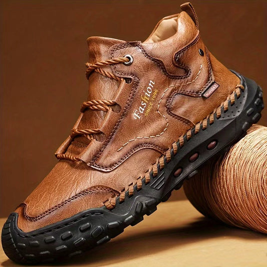 Men's Athletic Shoes - Non-Slip Sole for Outdoor & – Black / Light Brown – main product image