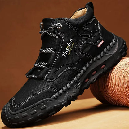 Men's Athletic Shoes - Non-Slip Sole for Outdoor & – Black / Light Brown – view 4