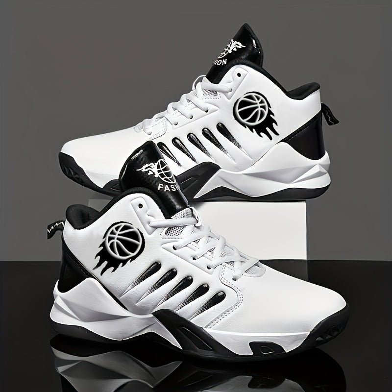 Men's Athletic Shoes – Non-Slip Sole Lace-Up for Outdoor & – White – view 2