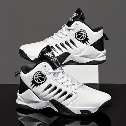 Men's Athletic Shoes – Non-Slip Sole Lace-Up for Outdoor & – White – view 2