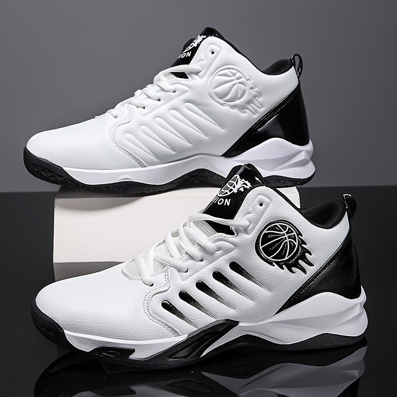 Men's Athletic Shoes – Non-Slip Sole Lace-Up for Outdoor & – White – view 3