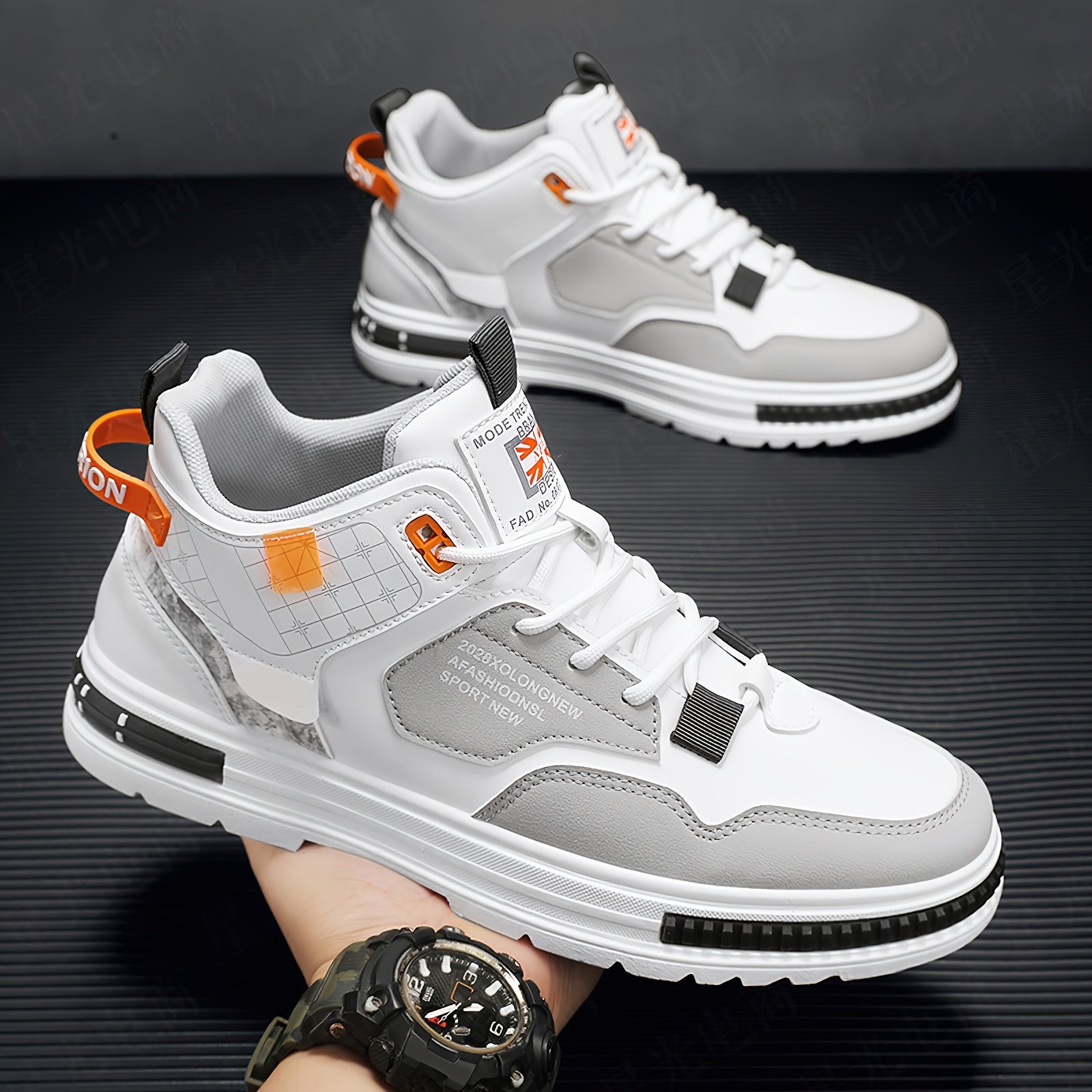 Men's Athletic Shoes - Non-Slip Sole Lightweight for Active Days – white – view 7