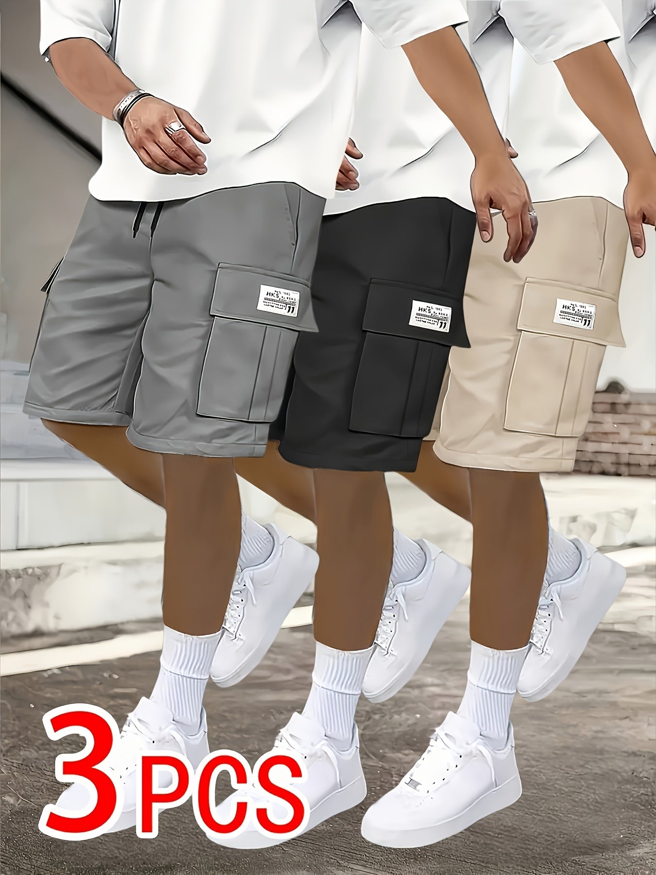 Men's Athletic Shorts - Drawstring Waist With Pockets – 3-Color Selection – view 2