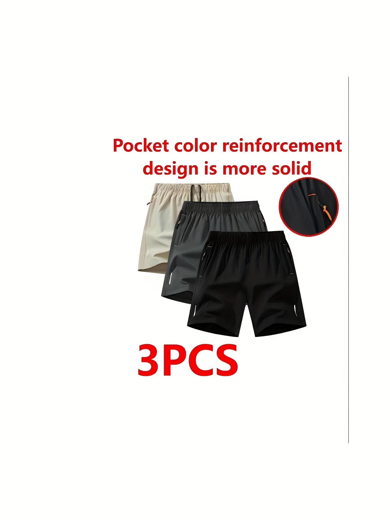 Men's Athletic Shorts - Drawstring Waist With Pockets – 3-Color Selection – view 5