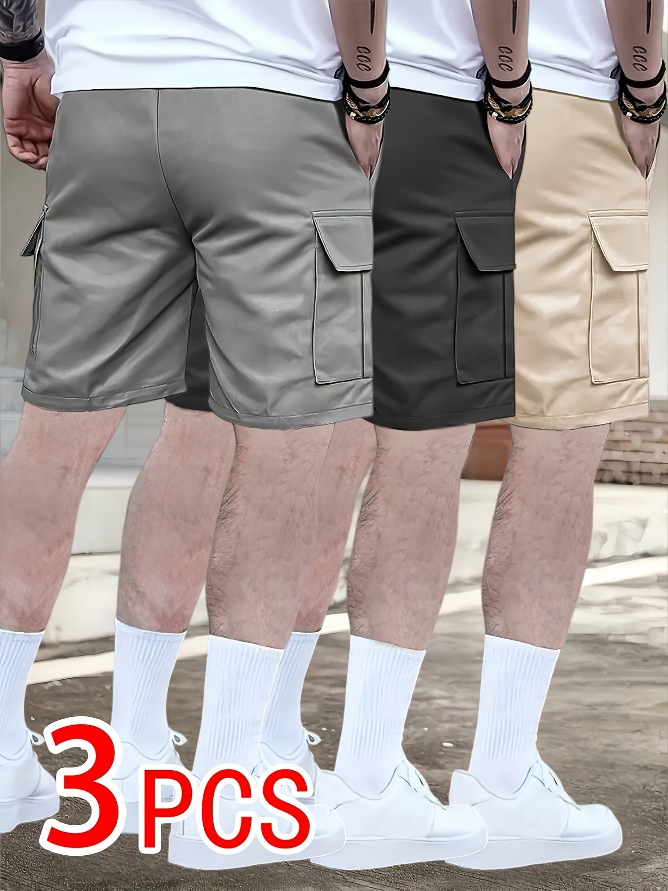 Men's Athletic Shorts - Drawstring Waist With Pockets – 3-Color Selection – view 8